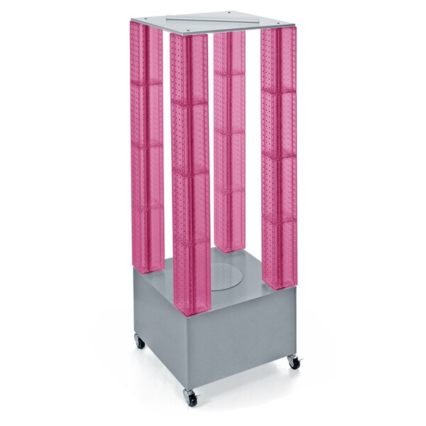 Multi-Tower Pegboard Floor Revolving Display Panel Size 4"W x 48"H